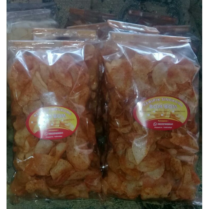 

Keripik Singkong Bombom extra pedas 250gr