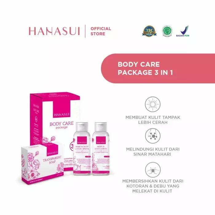 Hanasui Body Care 3in1 / Paket Lotion Hanasui Perawatan Kulit Original BPOM