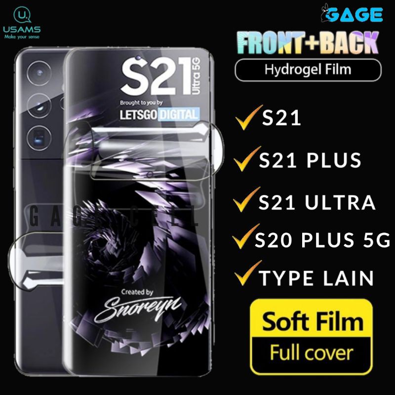 USAMS Hydrogel Film Nano Tempered Glass Samsung S21 S21 Plus Ultra 5G Screen Protector Original