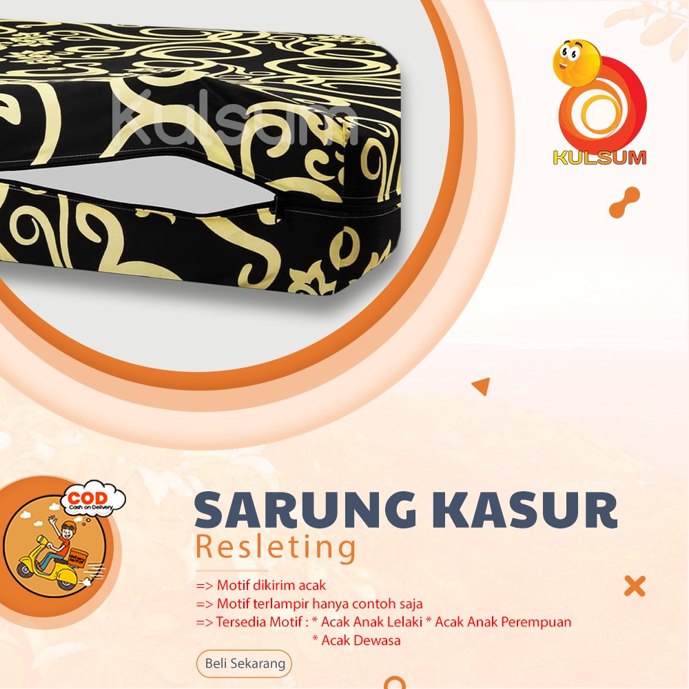 (TERMURAH) Sarung Kasur Busa Resleting |No.4 (90x200)|No.3 (120x200)|No.2 (160x200)|No.1 (180x200)|