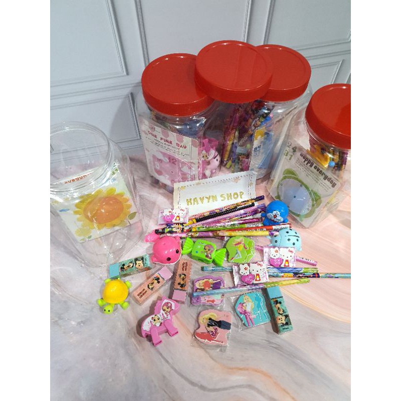 alat tulis dalam toples/paket alat tulis/STUDY SET dalam TOPLES-1