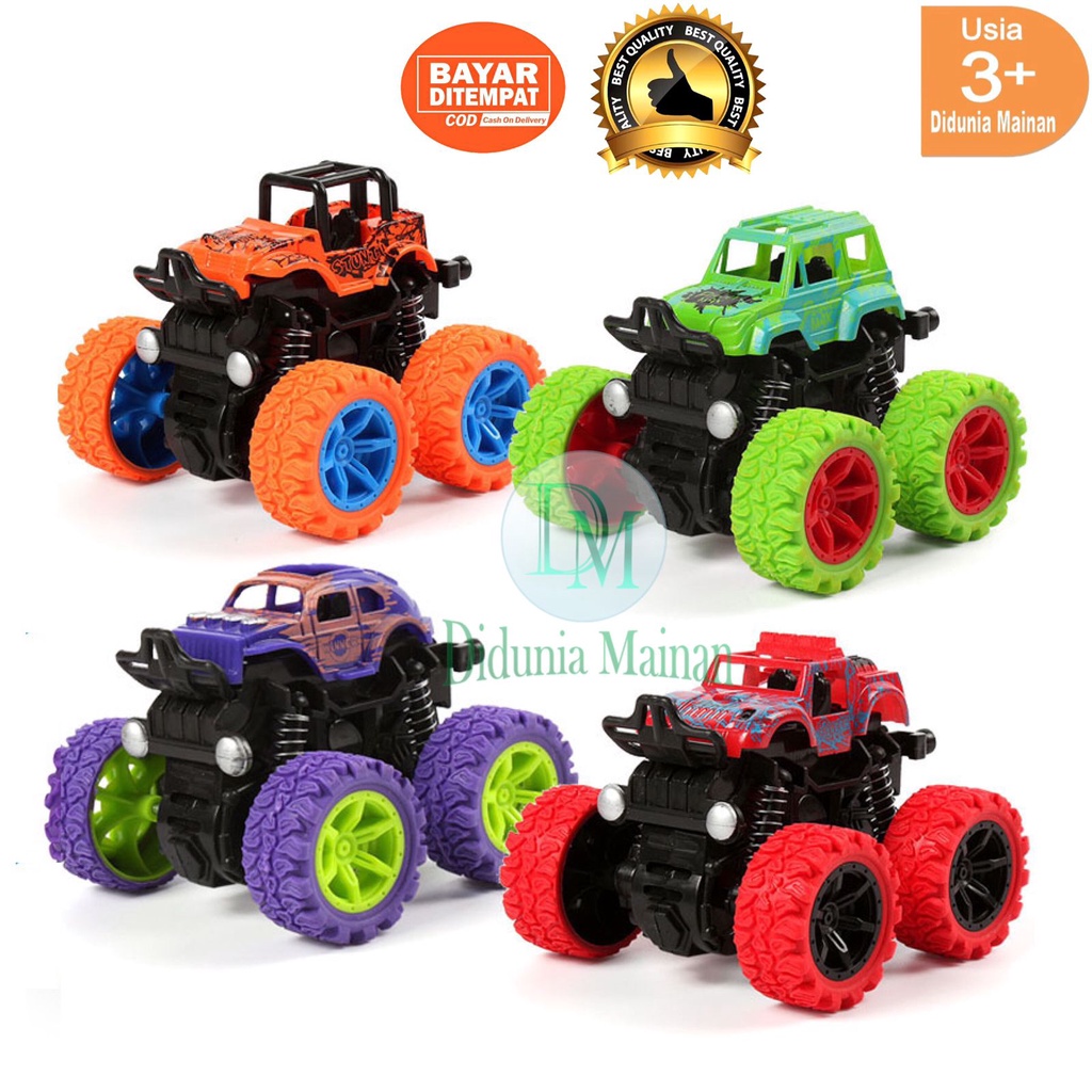 Mainan mobil mobilan jip anak monster truck zap jeep off road 4x4 drive 360 derajat jump spin