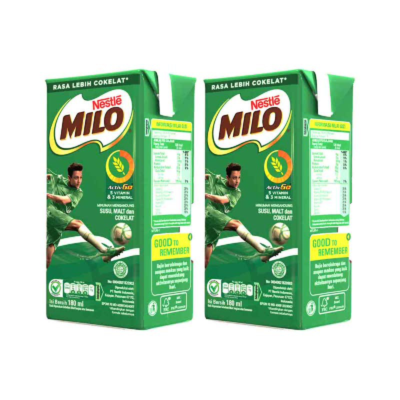 Milo Activ Go UHT Rasa Lebih Cokelat 180ml (6pcs)