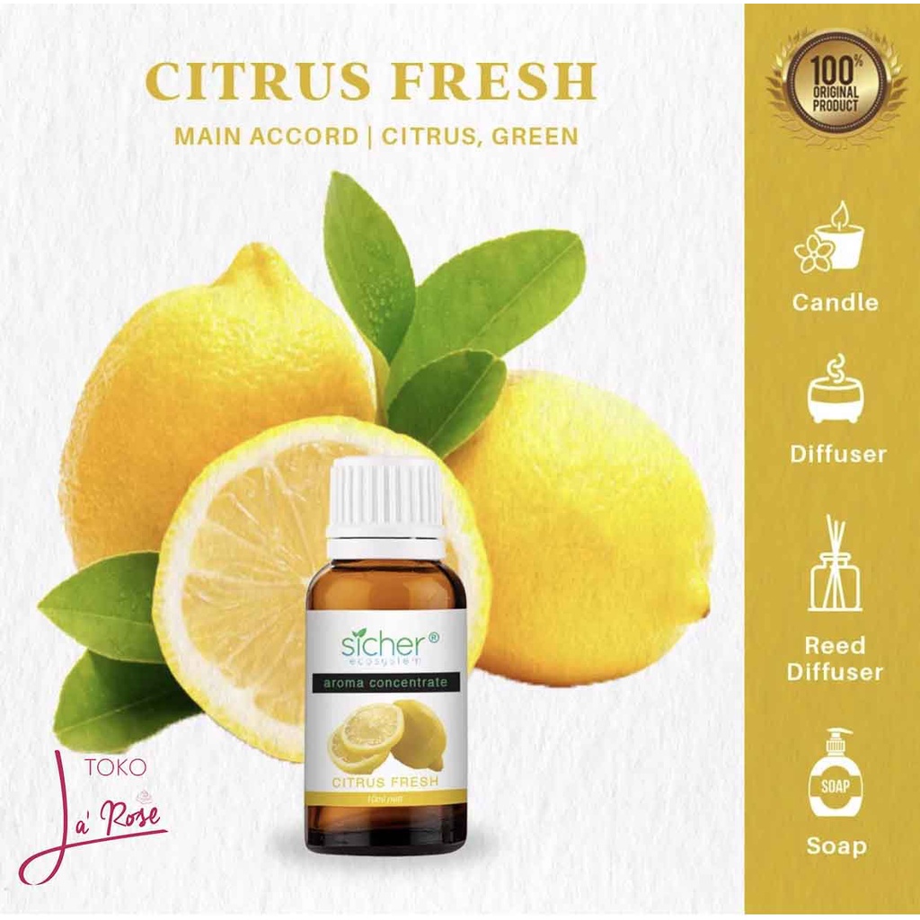 Aromatherapy Lemon Citrus Fresh Aromaterapi Essential Oil Natural 10ml