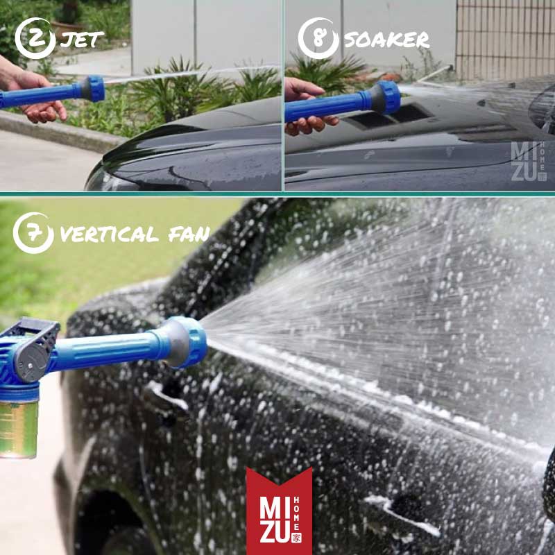 MIZU EZ JET WATER CANNON Garden Hose Nozzle Spray Gun Car Wash Kepala Semprotan Air Sabun 8 Pola-5