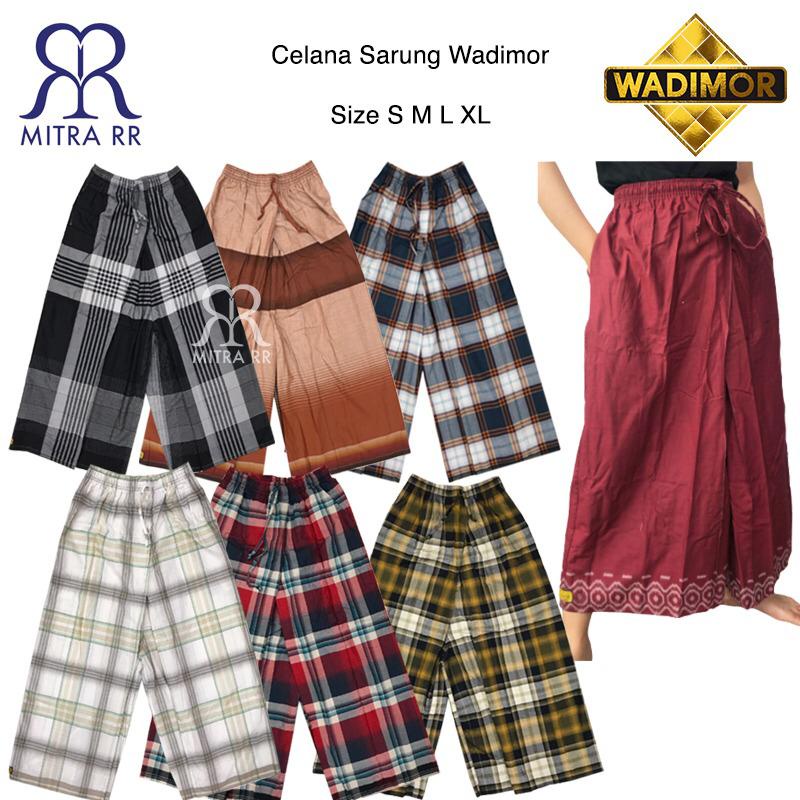 Celana Sarung Wadimor Motif Salur Kotak Kombinasi Sarcel Dewasa S M L XL