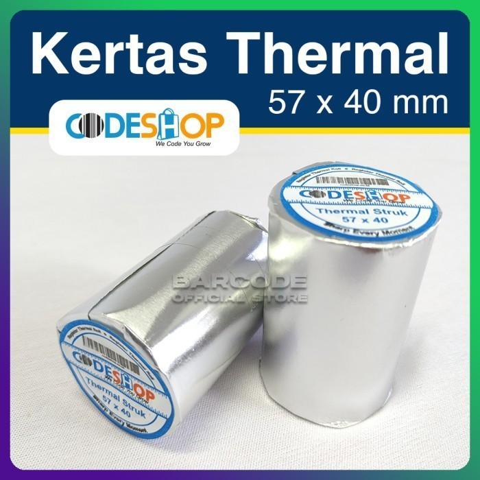 

CODESHOP THERMAL PAPER 57X40mm Kertas Termal POS Printer Bluetooth
