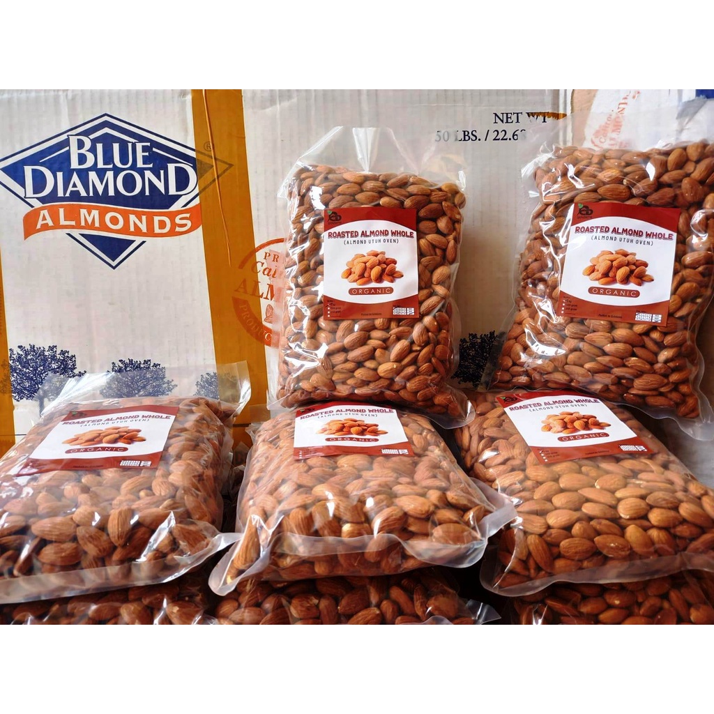 KACANG ALMOND PANGGANG KUPAS / ROASTED ALMOND NATURAL PREMIUM BLUE DIAMOND U.S.A