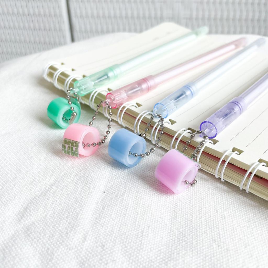 PULPEN GANTUNGAN SOLATIP MINI LUCU IMUT STATIONARY UNIK HARGA TERMURAH PEN GEL ADA GANTUNGAN SELOTIP NYA READY 4 WARNA UNGU BIRU PINK HIJAU-BIRU