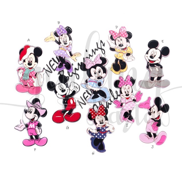 Jepit Rambut Polkadot Mouse Girl And Mouse Boy Hairclip Motif Karakter GH 212029