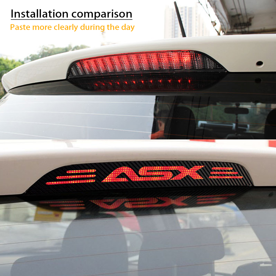 Stiker Lampu Rem Bahan Karbon Fiber Untuk Mitsubishi Asx 2011-2015