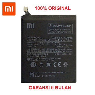 Batere baterai Mi5 plus XIAOMI Mi 5s+ BM37 Original 100% Mi 5s Plus