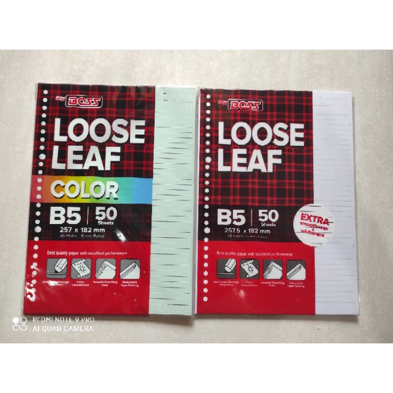 Loose leaf A5 / B5 garis dan polos isi 50 &amp; 100 lembar