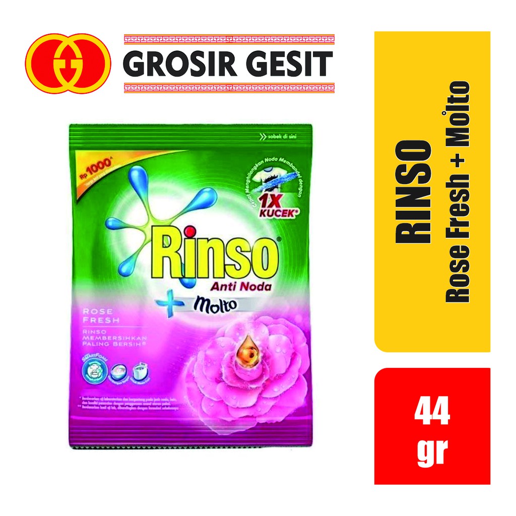 

Rinso Molto Bubuk Rose Fresh 40 gr x 12pcs