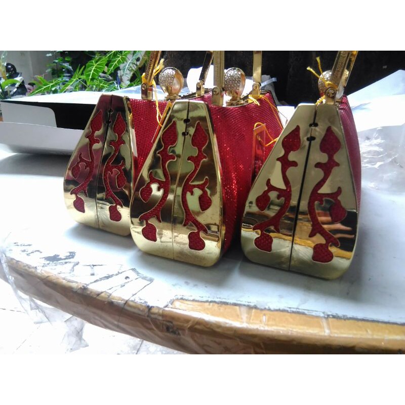 DISKON Tas Pesta  Farnell Impor Jinjing Selempang Clutch Kondangan Rhinestones Mutiara 2716/2717