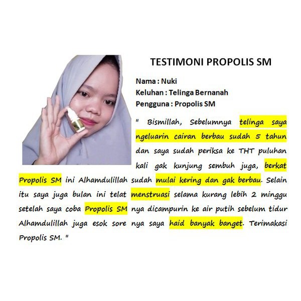 Obat Congek Menahun - Telinga Berair dan Bau - Telinga Kurang Dengar - Obat Tetes Telinga - Pembersih Kotoran Telinga Herbal - Propolis SM Pembersih Kotoran Telinga Herbal Tinnitus Tuli - 6ml