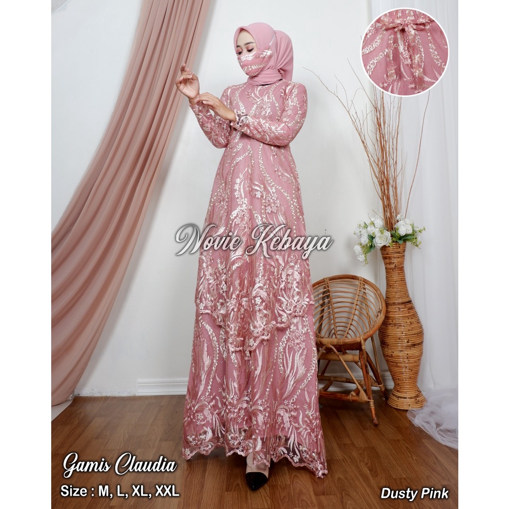 GAMIS WANITA TULLE / DRESS CLAUDIA / DRESS TULLE TINGKAT TWO TONE MOCCA DAN WARNA LAIN