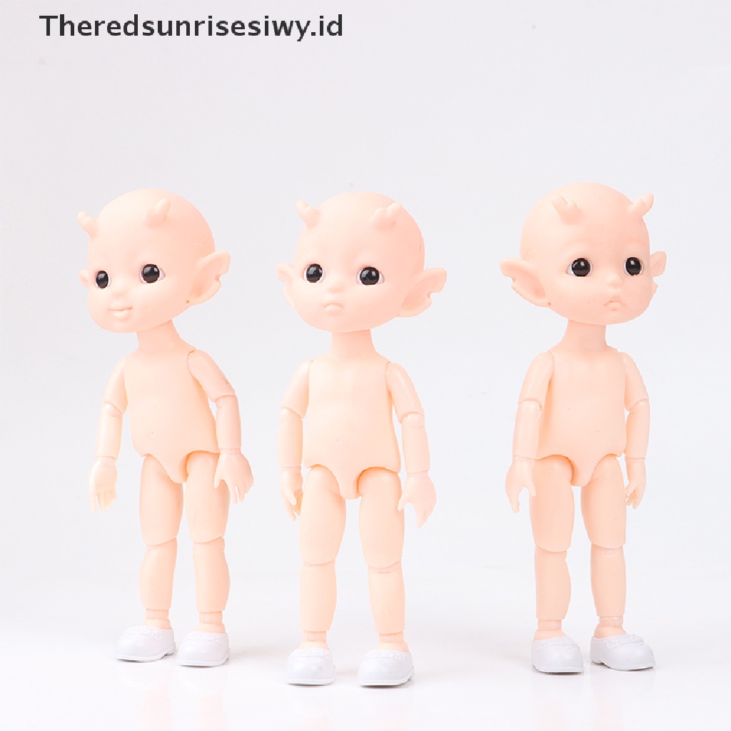 (Theredsunrisesiwy.Id) Mainan Boneka Bjd Elves Horned 13 Sendi Dapat Bergerak Ukuran 16cm Untuk Anak