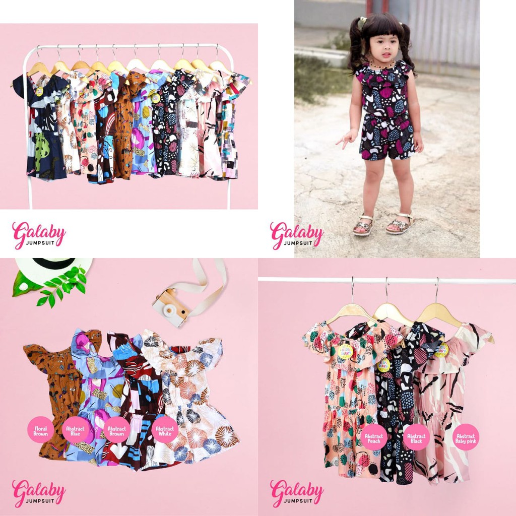 AIRA KIDS Galaby Jumpsuit Baju  Rayon Anak Perempuan Usia 1 2 3 4 Tahun