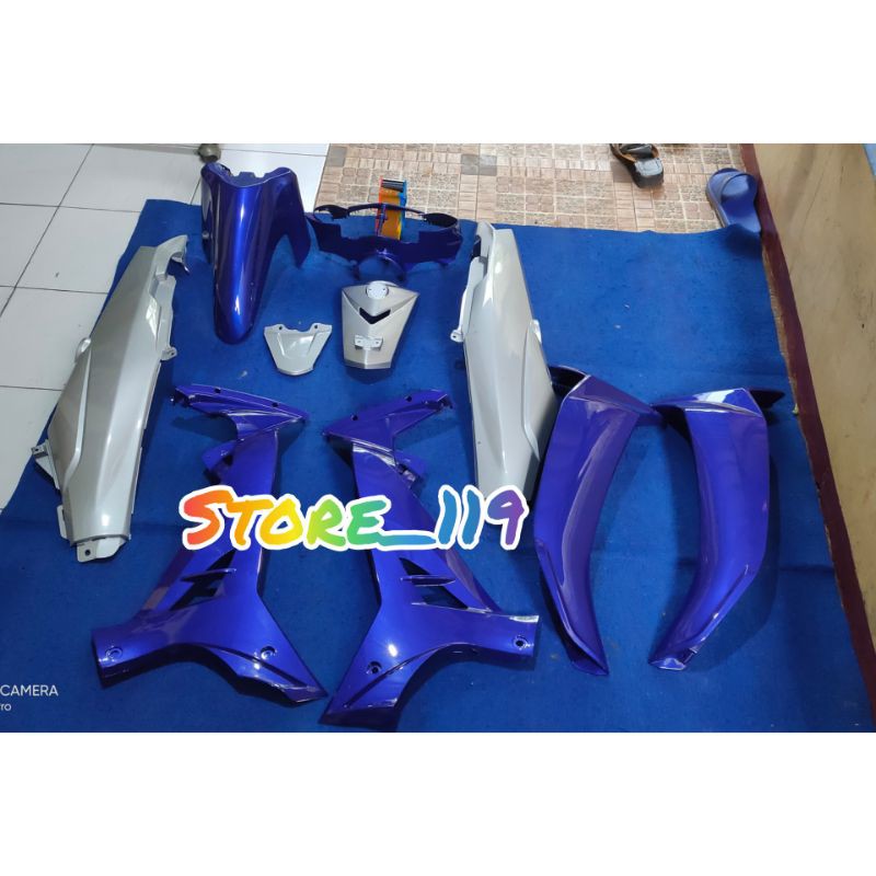 body halus full set vega r new biru silver polos
