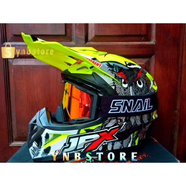 JPX Cross X13 Owl Burung Hantu Yellow Plus Kacamata Goggle Snail Mx40