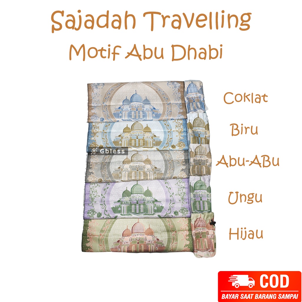 Sajadah Travelling Motif Abu Dhabi / Sajadah Traveling Turki / Sajadah Travel