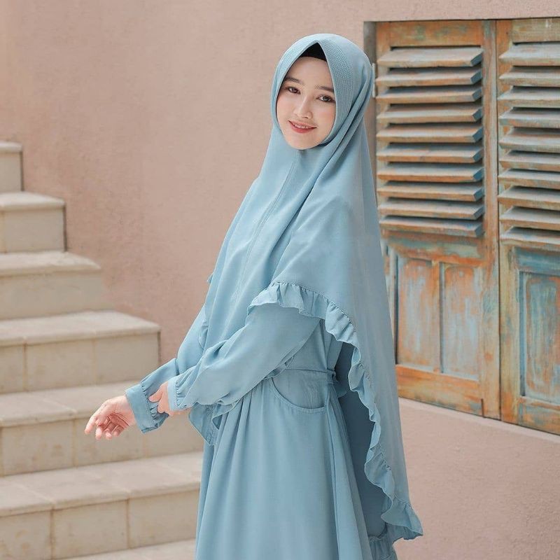 [A.D.A] ELBINA SYAR'I S M L XL Set Gamis + Khimar Setelan hijab Syar'i Termurah