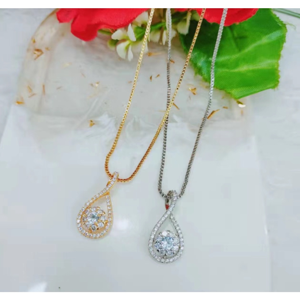 Kalung Xuping Permata Lapis Emas 18K Perhiasan Fashion F34.35