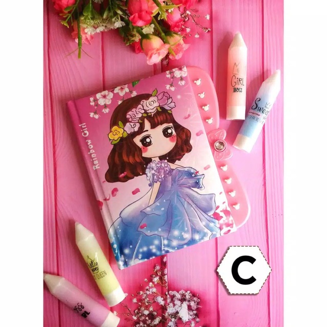 

Buku Diary Agenda Kunci Password Hardcover Kecil - PRINCESS SERIES
