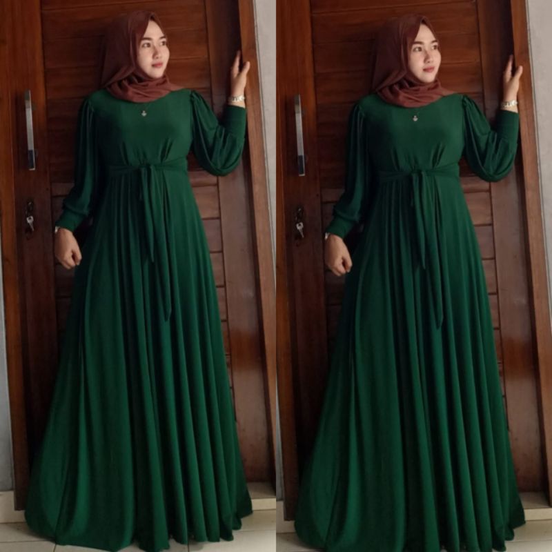 Jersey Balon - Safira Gamis Syar'i Sultan Jumbo Dress Sultan Jumbo (LD 90 - 130 cm)