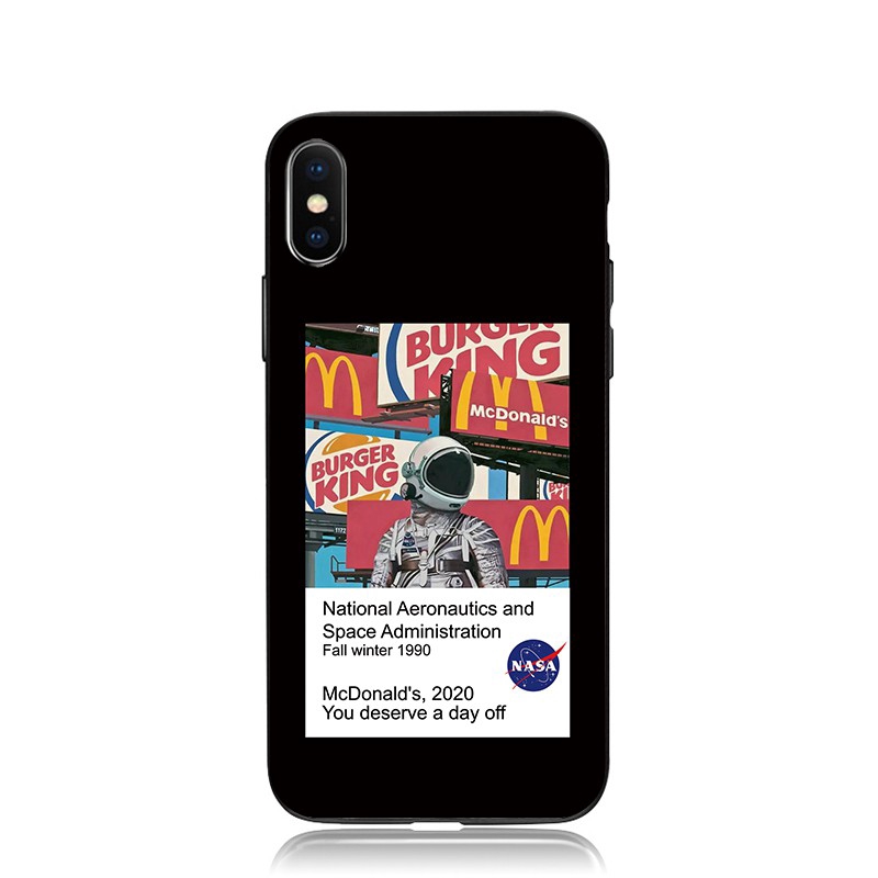 Soft Case Bahan Tpu Motif Nasa Astronot Warna Hitam Untuk