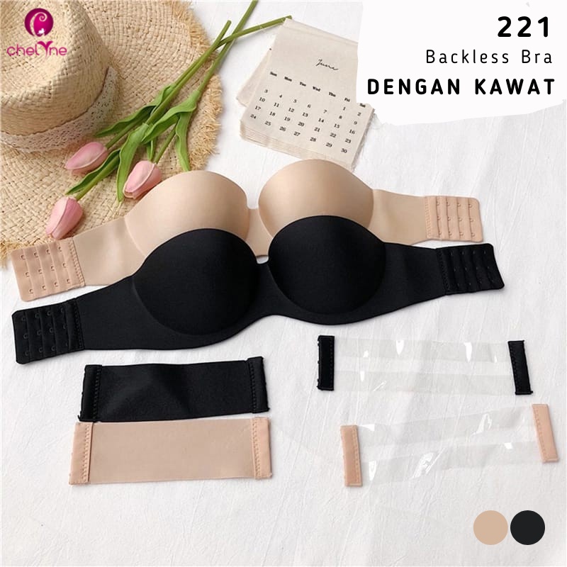 Chelyne Seamless Bra 221 DENGAN KAWAT Penyanggah / 223 TANPA KAWAT Penyanggah - Backless Dengan 2 Pilihan Strap Yang Bisa Diganti