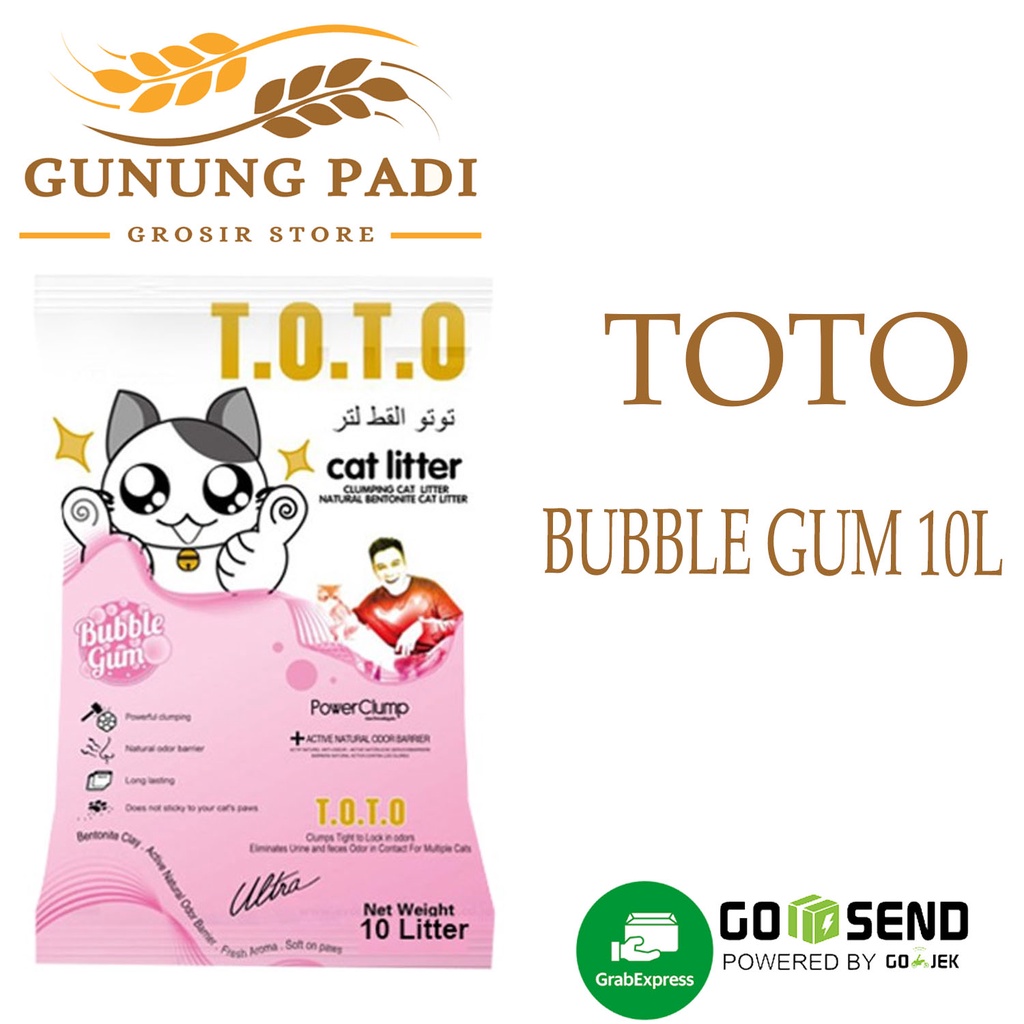 ady78 Pasir TOTO 10L - Bubble Gum (Grab/Gosend)
