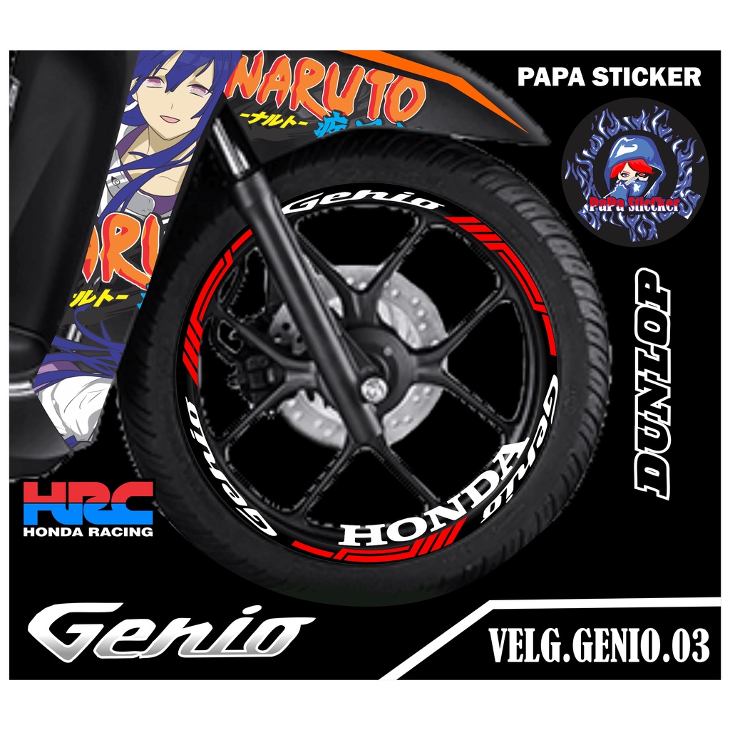STIKER VELG GENIO CUTTING STICKER VELG GENIO CUTTING VARIASI HONDA GENIO LIS BAN/VELG 03