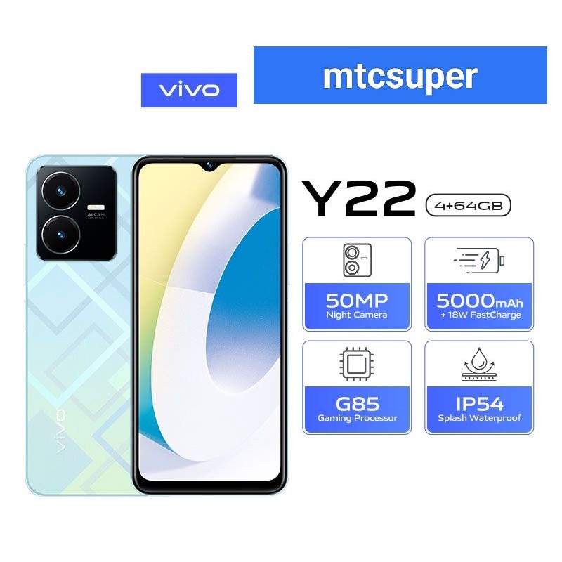 VIVO Y22 4/64 | 4/128 | 6/128 GARANSI RESMI