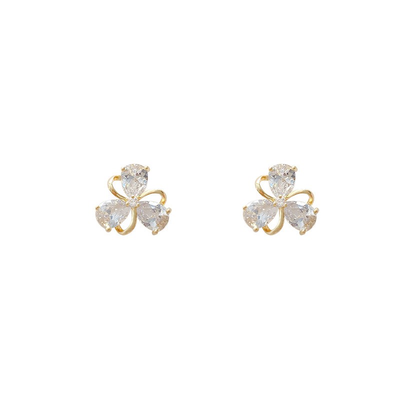 Shuling925anting Perak Jarum Perempuan Anting Stud Bunga Zirkon Super Imut