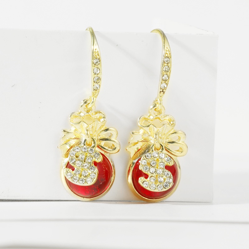 Korea fashion Opal SHANZUAN dompet Bersih red elegance retro court anting-anting Korea gaya chic dan