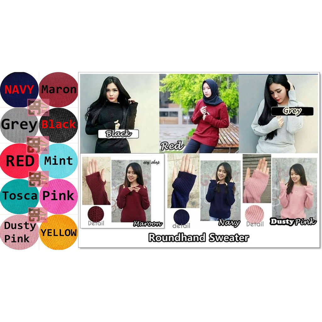 Roundhand Sweater Baju Rajut Wanita