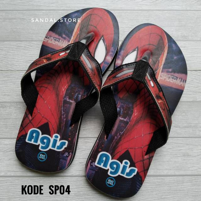 SANDAL CUATOM NAMA ANAK/DEWASA KARAKTER SPIDERMAN GRATIS CUSTOM SUKA SUKA