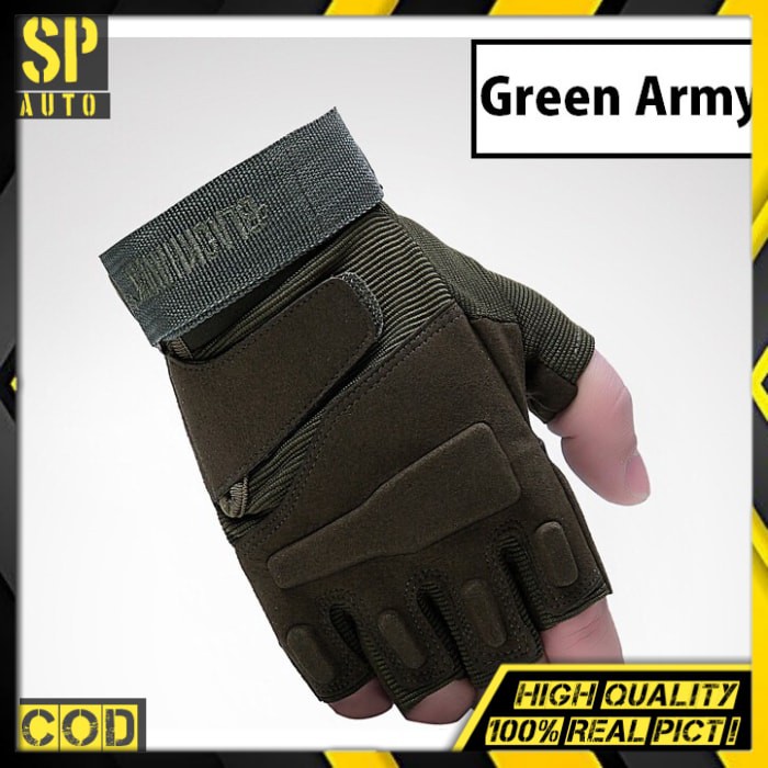 Sarung Tangan Motor Pria Tactical Touring Airsoft Military Blackhawk Army - Half SH 08