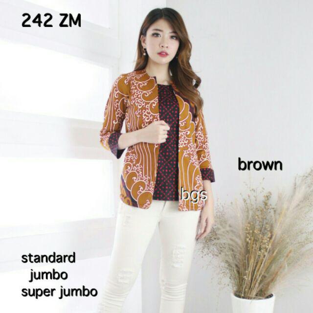 Atasan Blouse Batik Wanita Lengan Panjang, 242 Ano