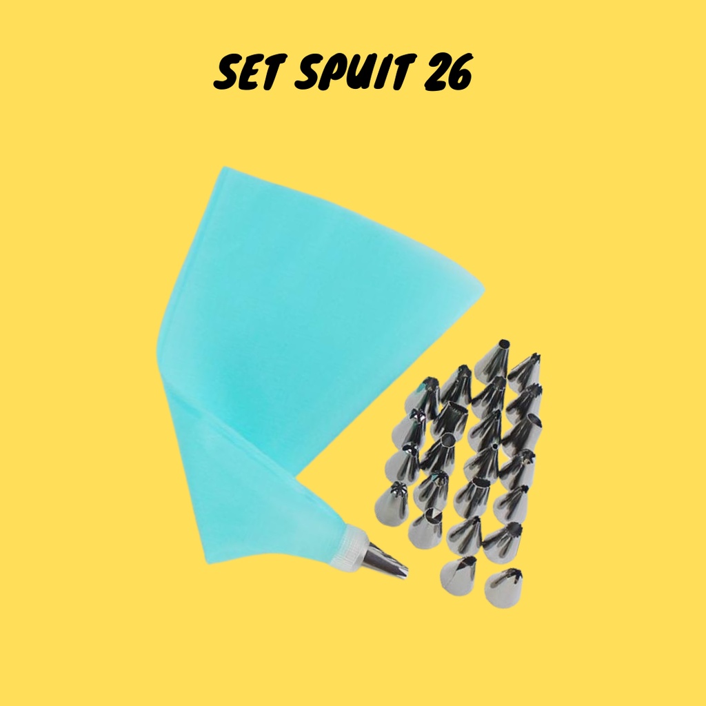 Spuit set paket dekorasi kue tart penghias cake decoration serbaguna 8 26 pcs