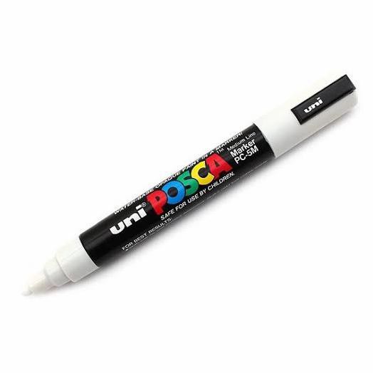 

(PERALATAN MENGGAMBAR) UNI POSCA PAINT MARKER WHITE - PUTIH, PC-5M 1.8-2.5MM COD