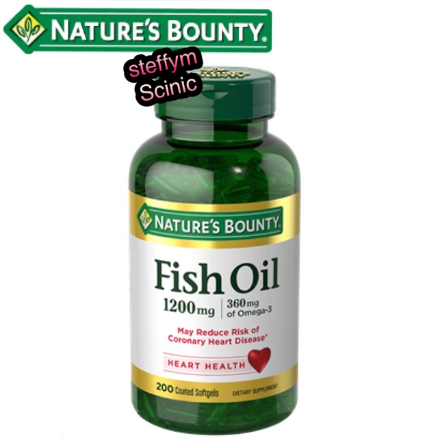 NATURE’S BOUNTY Fish Oil 1,200 mg , 200 Coated Softgels