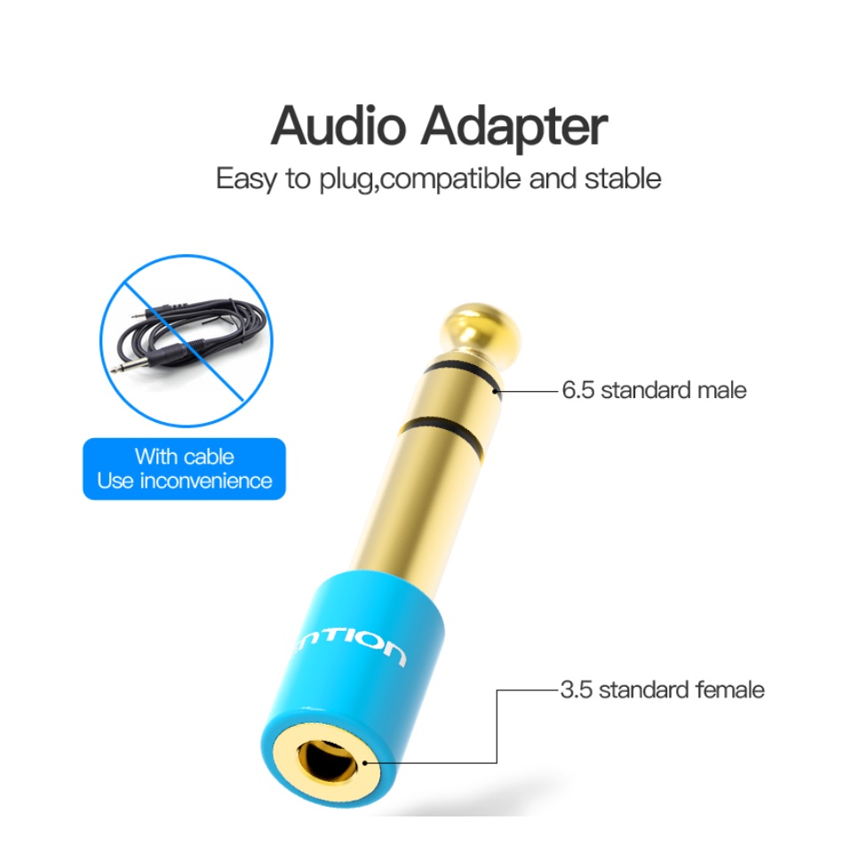 Vention S01 Audio Jack 3.5mm Female to 6.5mm Male Adapter Converter