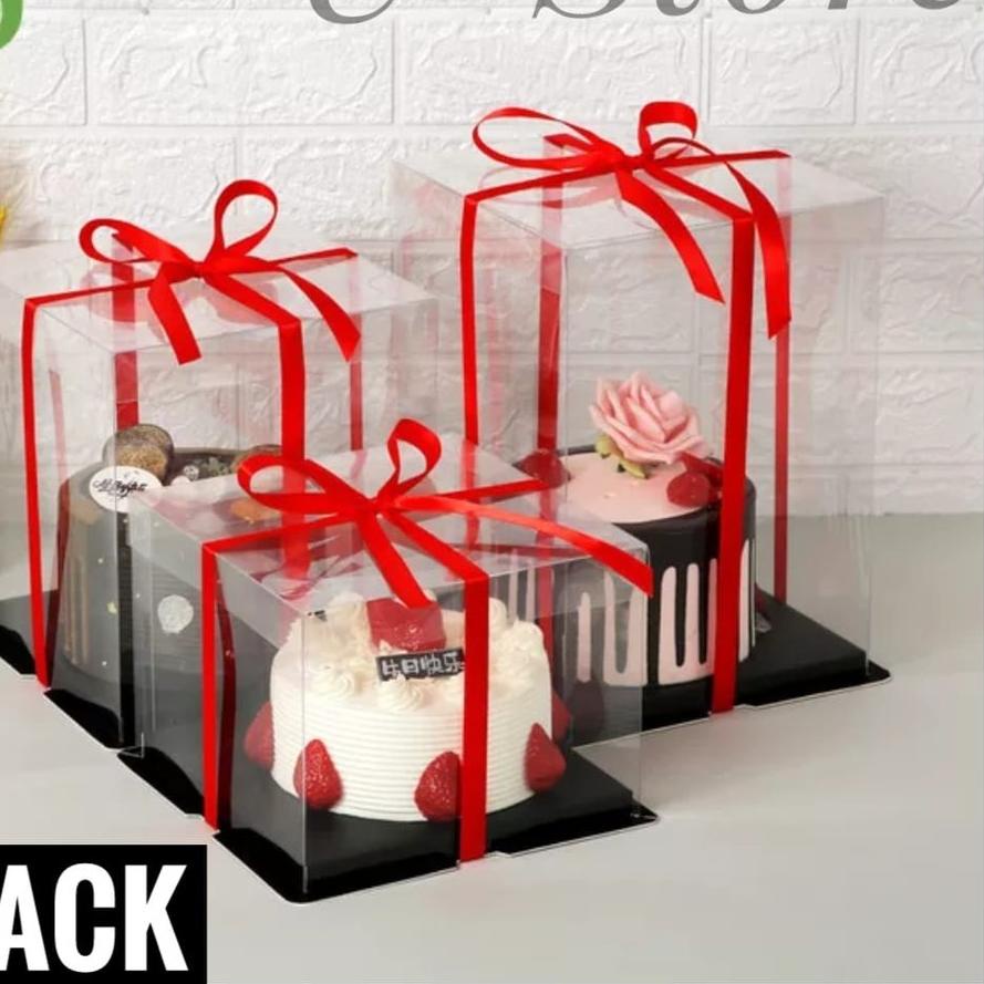 

Cake Box Mika Dus Kue Kotak Kue 22x22 cm Tutup Transparant PET
