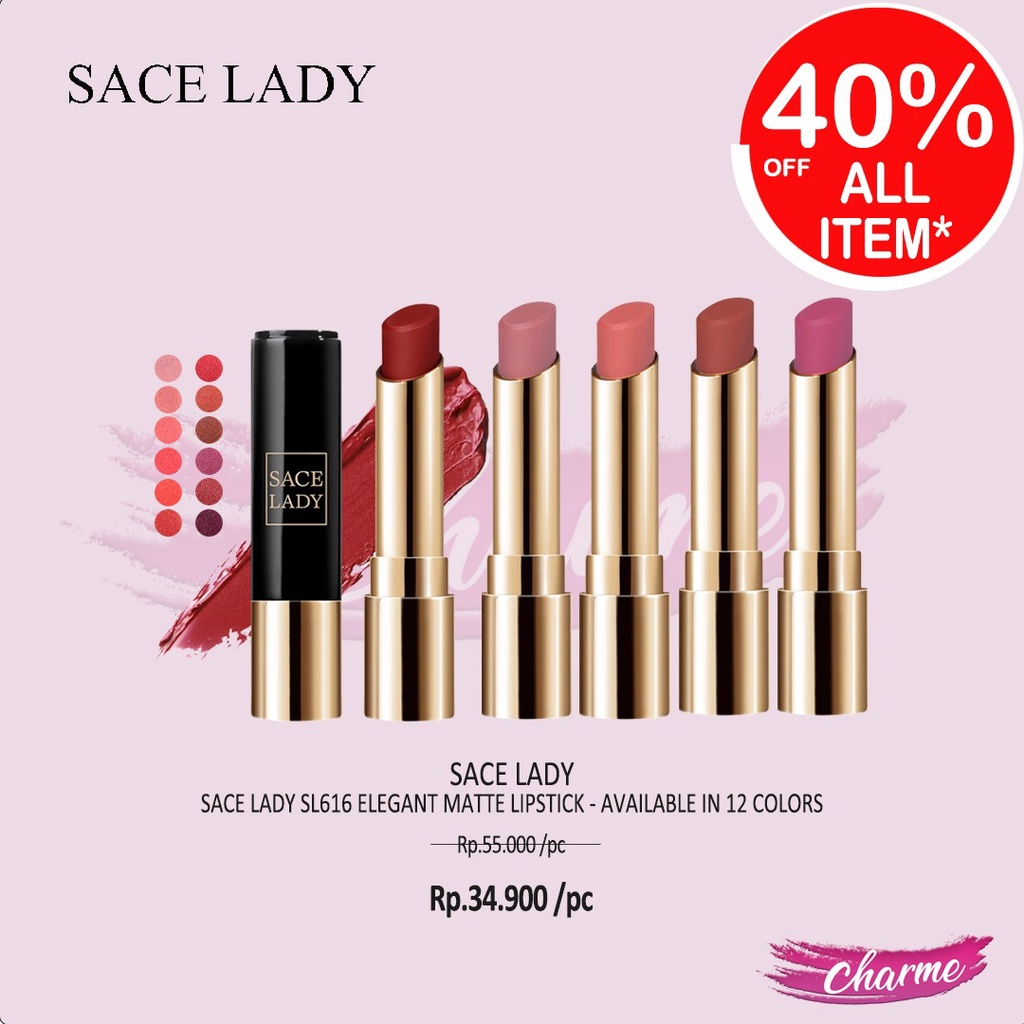 (READY &amp; ORI) Sace Lady Elegant Matte Lipstick SL 616