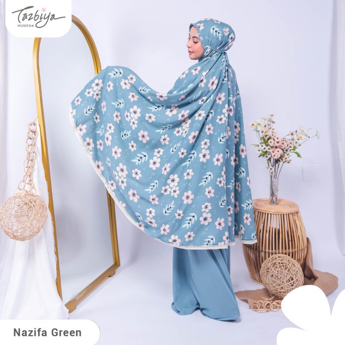 

MUKENA TAZBIYA KOMBINASI LIST NAZIFA SERIES ALLSIZE / MUKENA DEWASA - GREEN