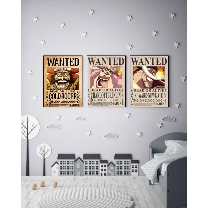 Hiasan Dinding Wall Decor Poster Kayu Motif Anime YONKO One Piece