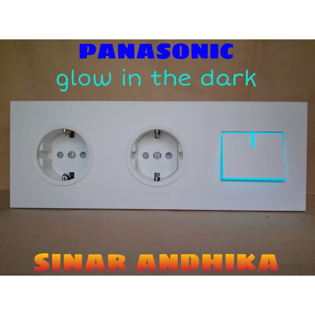 STOP KONTAK DOUBLE + SAKLAR ENGKEL LEBAR PUTIH PANASONIC WESJP 11223W+WESJ 5941